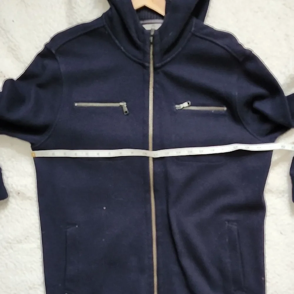Banana Republic Men’s Navy Blue Full-Zip Knit Hoodie/Jacket Sz M Preppy Athleisu